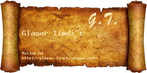 Glaser Timót névjegykártya